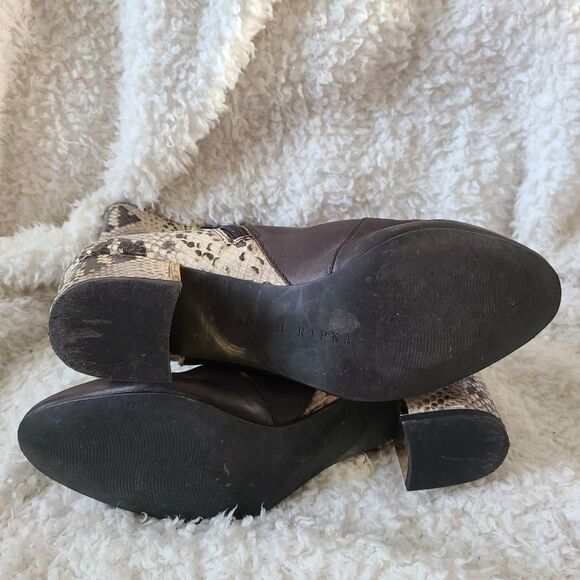 Judith Ripka Valerie Snakeskin Print Color Block Leather Boots - Picture 6 of 6